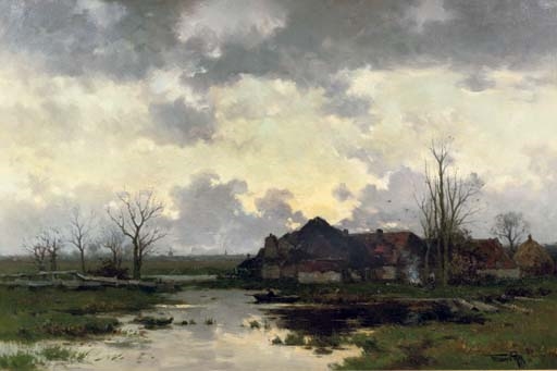 Artwork by Willem Cornelis Rip, In de Peel, molens aan de oude Maas: along the river, Made of oil on canvas