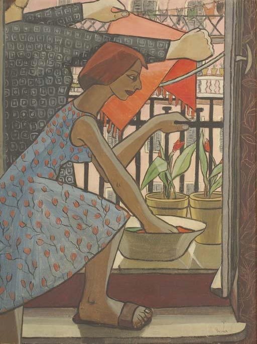 Artwork by Gazbia Sirry, From the Balcony in Rome, Made of oil on canvas