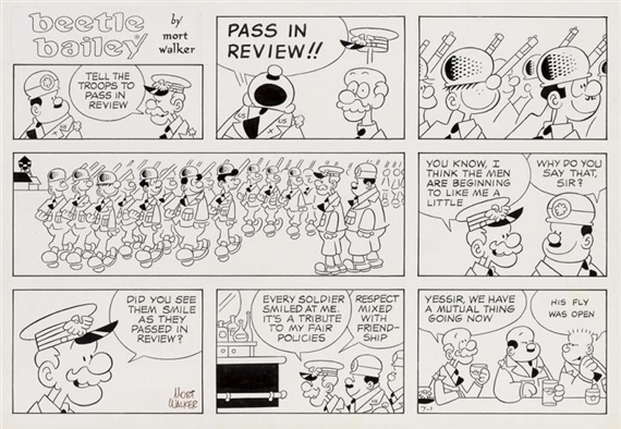 Mort Walker | Three Beetle Bailey cartoon strips | MutualArt