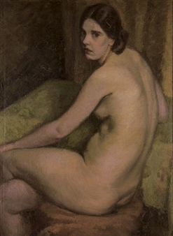 Nu assis - Abel Pineau