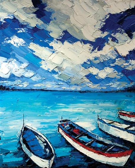Seascape with Boats by Marianna Khodakova, 2013