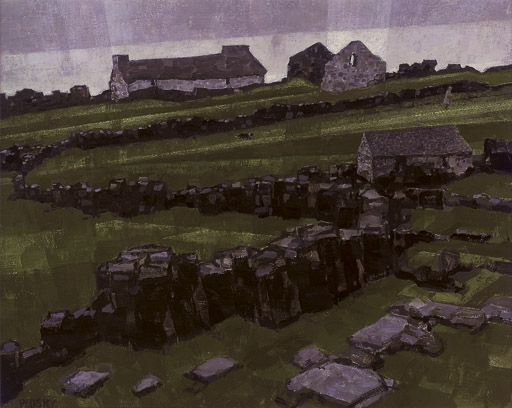 Artwork by Jonas Plosky, Farm Ruins - Deiniolen, Gwynedd, Made of oil on board