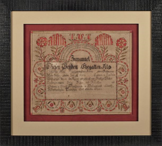 Hagemeister Friederich Fraktur Birth Certificate For Joseph Klein 