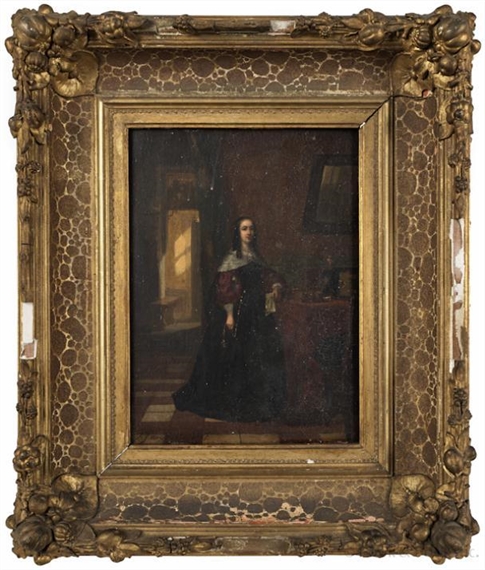 Cornelis Johannes de Bruyn | Interior Portrait Of A Woman (1855 ...