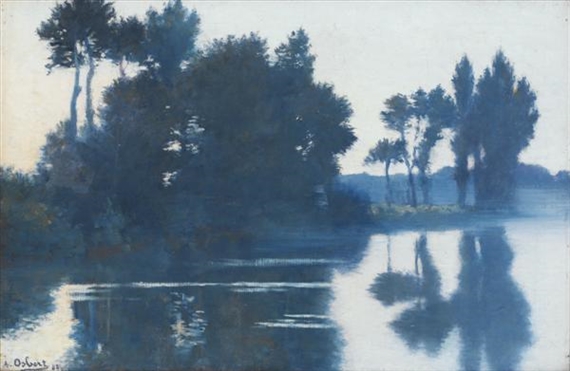 Tombée du soir sur l’Oise by Alphonse Osbert, 1888