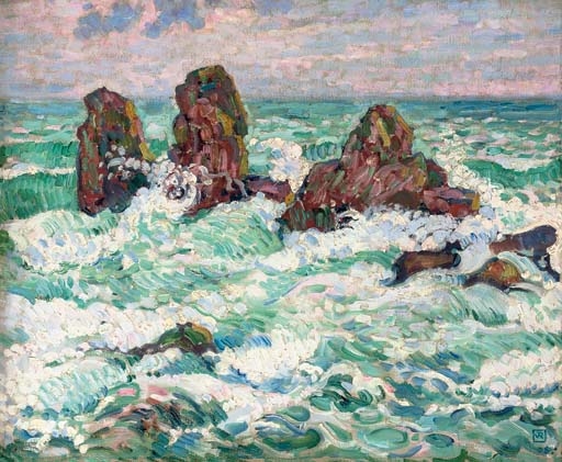 Les roches by Théo van Rysselberghe, 1908