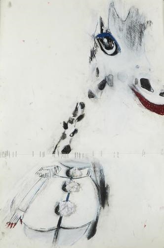WhatNots (Giraffe W/ Uniform), 1997 by Colleen Kiely