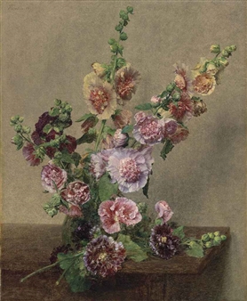 Roses trémières - Henri Fantin-Latour
