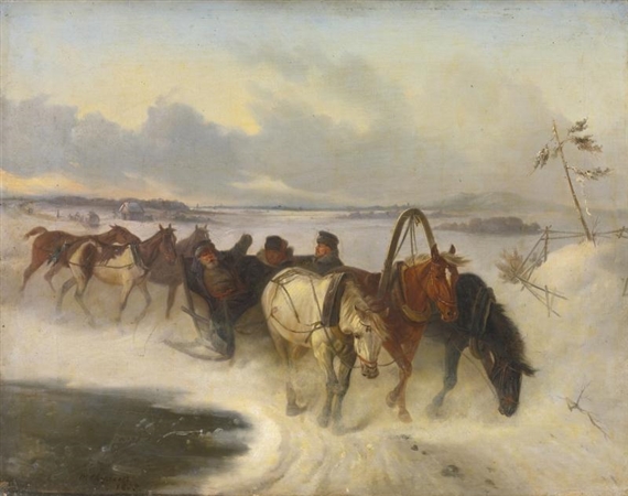 A TROIKA by Nikolai Svertschkoff Sverchkov, 1855