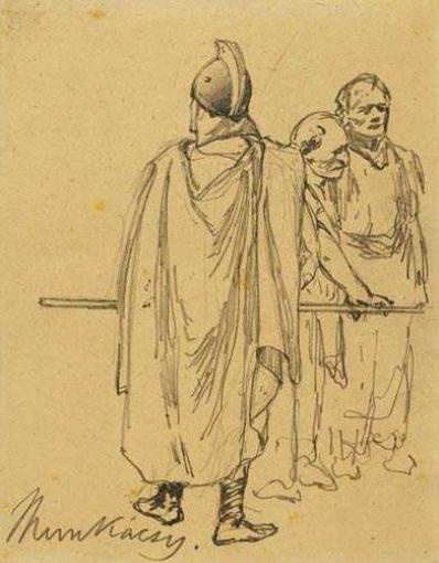 Studie zu Christus vor Pilatus by Mihaly Munkacsy