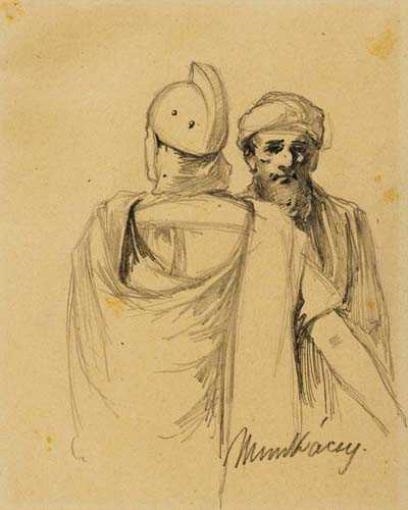 Studie zu Christus vor Pilatus by Mihaly Munkacsy