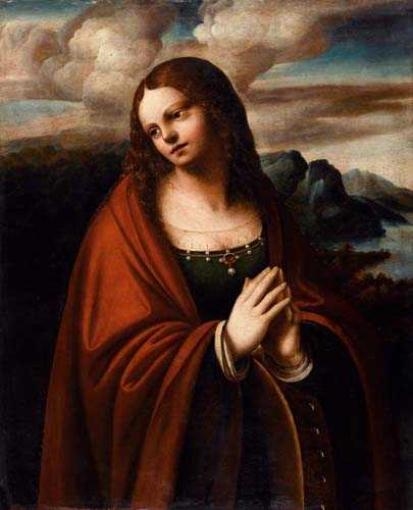 Artwork by Marco d'Oggiono, Saint Catherine, Made of Oil on panel