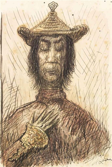 Tibetanischer Mönch by Alfred Kubin