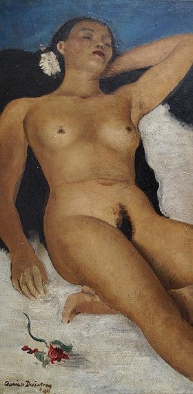 Reclining female nude by Adrian Maurice Daintry