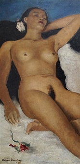 Reclining female nude - Adrian Maurice Daintry
