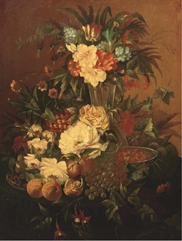 Flowers and fruit - Johan Frederik Wilhelm Isselman