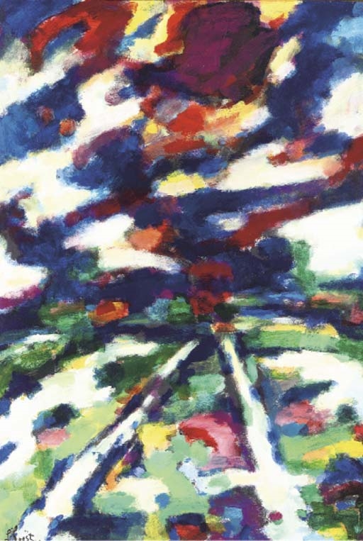 Artwork by Engelbert L'Hoëst, A landscape, Made of oil on cardboard