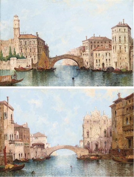 The Scuola di San Marco from the Grand Canal; and Off the Grand Canal, Venice by William Meadows