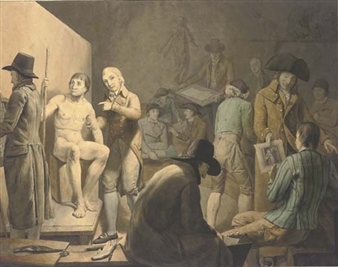 Artists at a life-drawing class - Jacobus Schoemaker Doyer