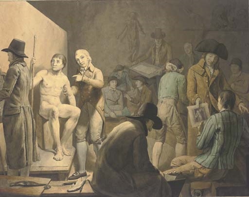 Artists at a life-drawing class - Jacobus Schoemaker Doyer