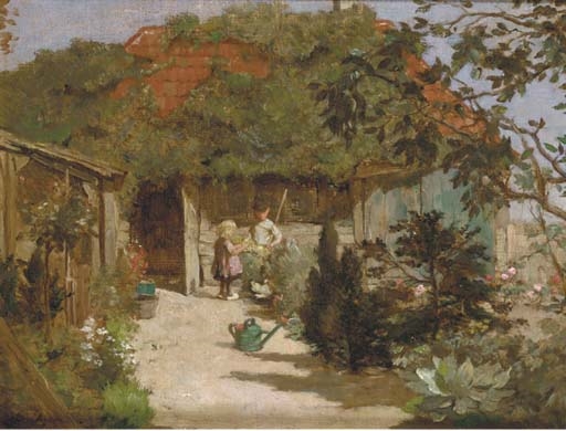 Johannes Jan Evert Akkeringa Jr Tending To The Garden Mutualart