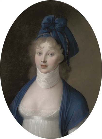 Portrait of Frederick the Great of Prussia, half-length, in uniform; and Portrait of his wife Elizabeth of Brunswick-Bevern, half-length, in a royal blue hat (one illustrated) by German School, 18th Century