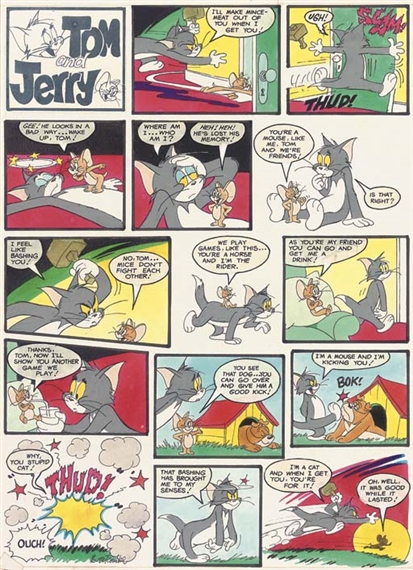 Bill Titcombe | A cartoon strip: Tom and Jerry | MutualArt