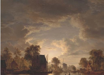 Drawing in the nets by moonlight - Jacobus Theodorus Abels
