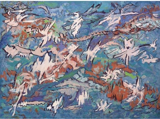 Artwork by Oliver Gollancz, Flight (from the Elements Series), Made of oil on canvas