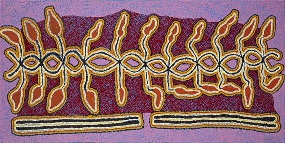 Yarla Jukurrpa (Bush Potato Dreaming) by Paddy Japaljarri Stewart, 2004