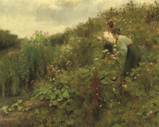 Picking flowers by Hermann Seeger