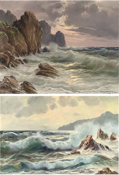 Breaking waves at sunset, Capri by Michele Federico