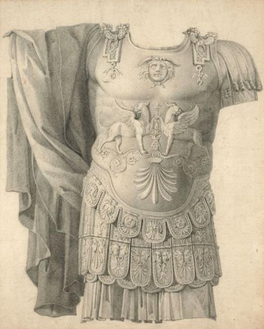 Artwork by Charles Percier, La cuirasse de Pyrrhus, Made of Black pencil