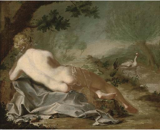 Artwork by French School, 18th Century, Leda and the swan, Made of oil on canvas