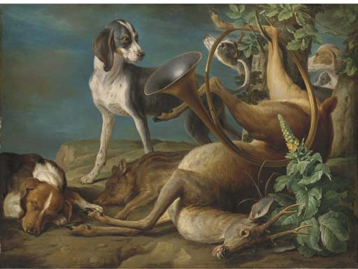 Le retour de la chasse by Alexandre-François Desportes, 1730