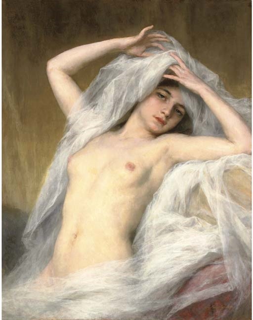Artwork by Gaston Casimir Saint-Pierre, Le rêve d'une croyante, Made of oil on canvas