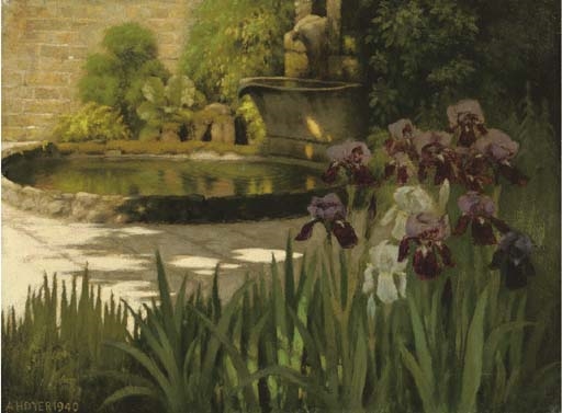 The Artist's Garden, Iris Pond by Alfred Henry Dyer, 1940