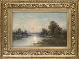 2 works; An evening on the Salza, Austria; Moonlight on the Thaya, Austria - F. Bauman