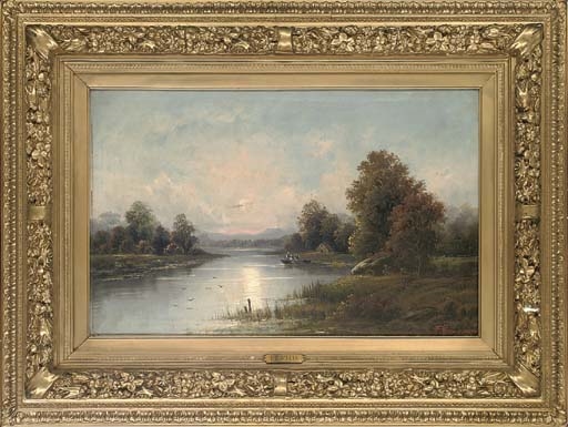 2 works; An evening on the Salza, Austria; Moonlight on the Thaya, Austria - F. Bauman