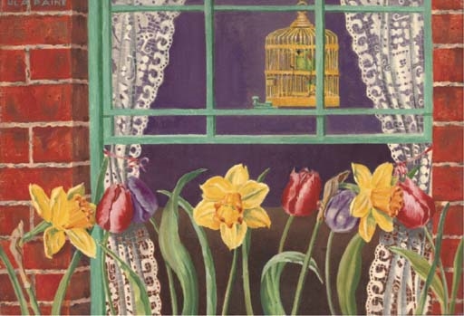 The parrot at the window by Ula Paine