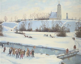 Winter parade - Victor Kirilovich Barabantsev