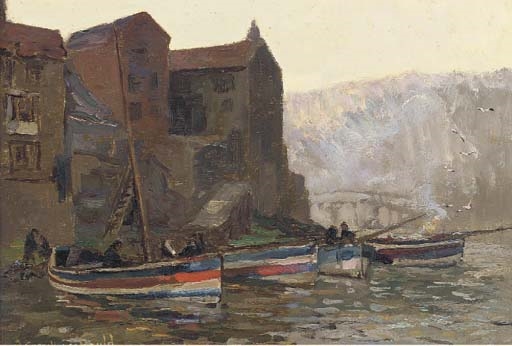High Water, Staithes, Yorkshire; and Pilchards by Alexander Carruthers Gould