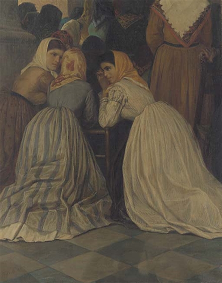 Sunday gossip by Francesco Gioli, 1872
