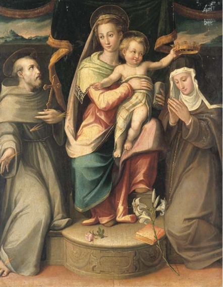 The Madonna and Child with Saints Francis and Clare by Giovanni Maria Butteri