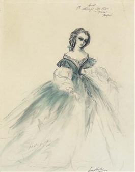 Costume design for Claire Bloom in 'Hamlet' - James Bailey