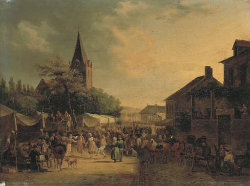 La fête de village by Jean Francois Demay, 1834