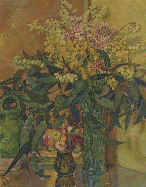 Artwork by Théo van Rysselberghe, Still life with flowers, Made of oil on canvas
