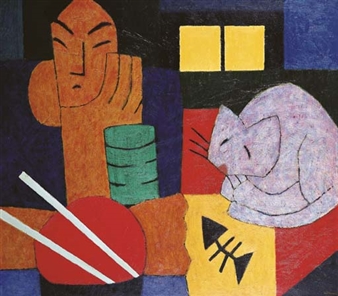 Man and cat - Moungthai Busamaro