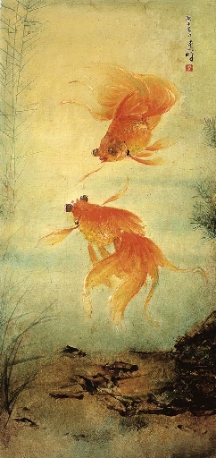 Two goldfish by Lee Man Fong, 1960