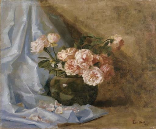 Edith White | Still life with pink roses | MutualArt